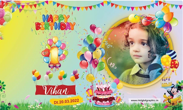 thumbnail Happy Birthday Banner Vihan 5x3